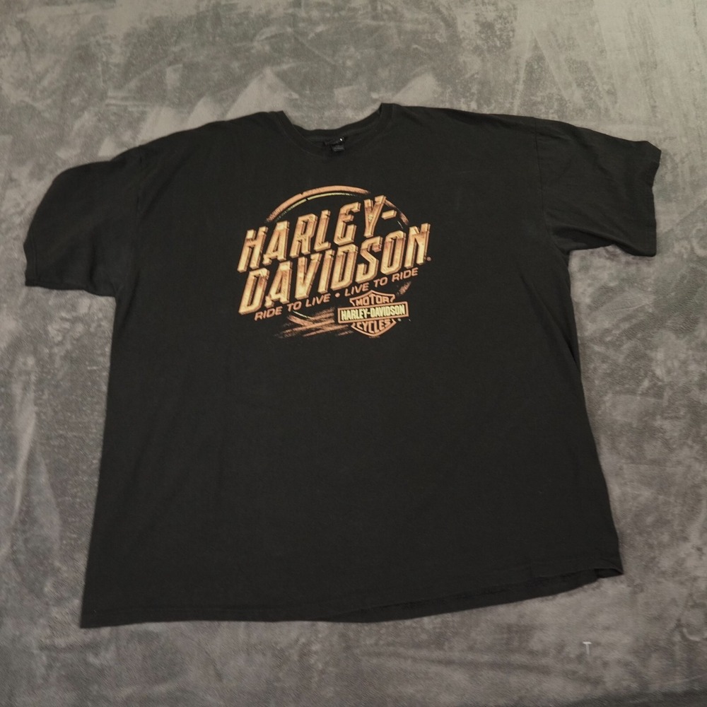 Harley Davidson Shirt Mens XXXL Black Logo Biker Live to Ride Reading PA 2 Side